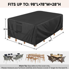 BALEINE patio furniture cover black side view
