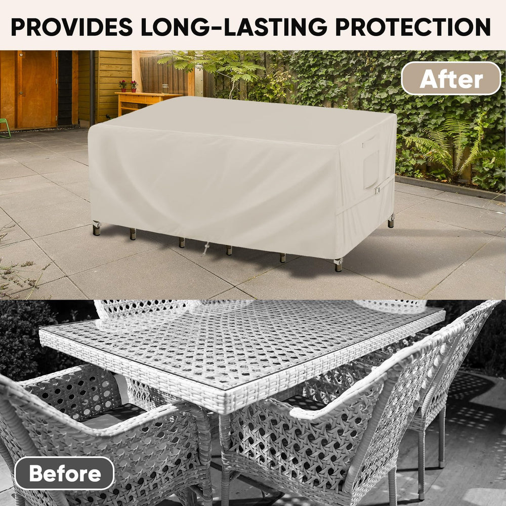 BALEINE Patio Furniture Cover dimensions displayed