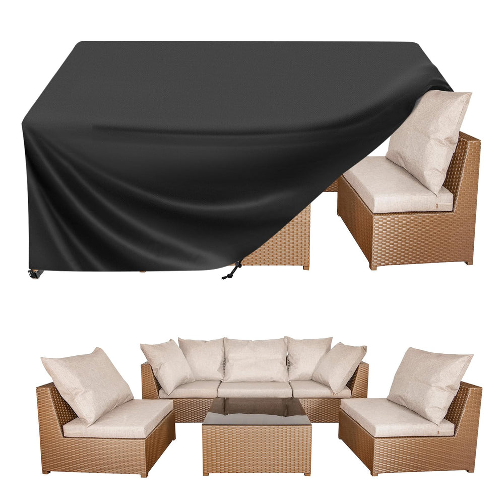 BALEINE patio furniture cover front view in black