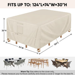 BALEINE Patio Furniture Cover side view showing adjustable straps