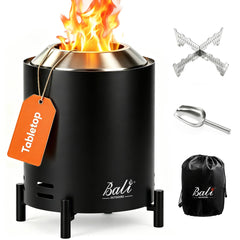 BALI OUTDOORS Tabletop Fire Pit front view with woven flame