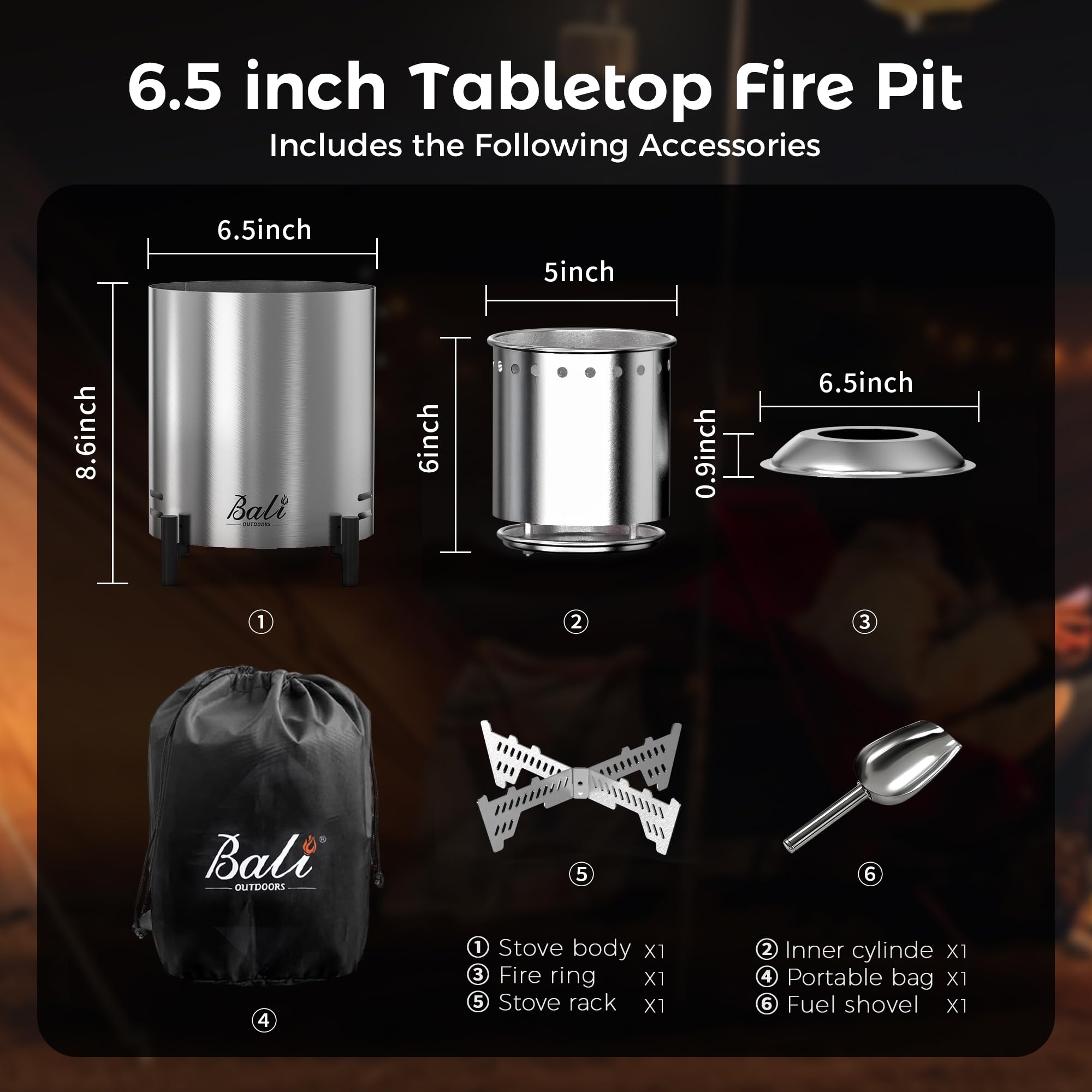 BALI OUTDOORS Tabletop Fire Pit in use during a backyard gathering