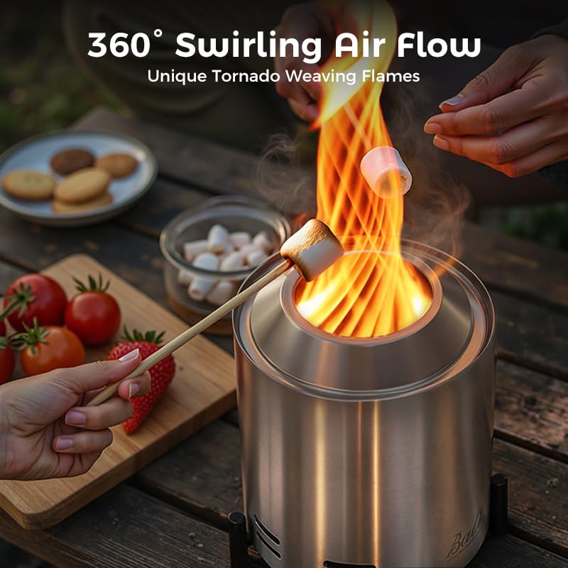 BALI OUTDOORS Tabletop Fire Pit side view showcasing its compact size