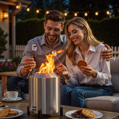 BALI OUTDOORS Tabletop Fire Pit with fuel pellets and wood