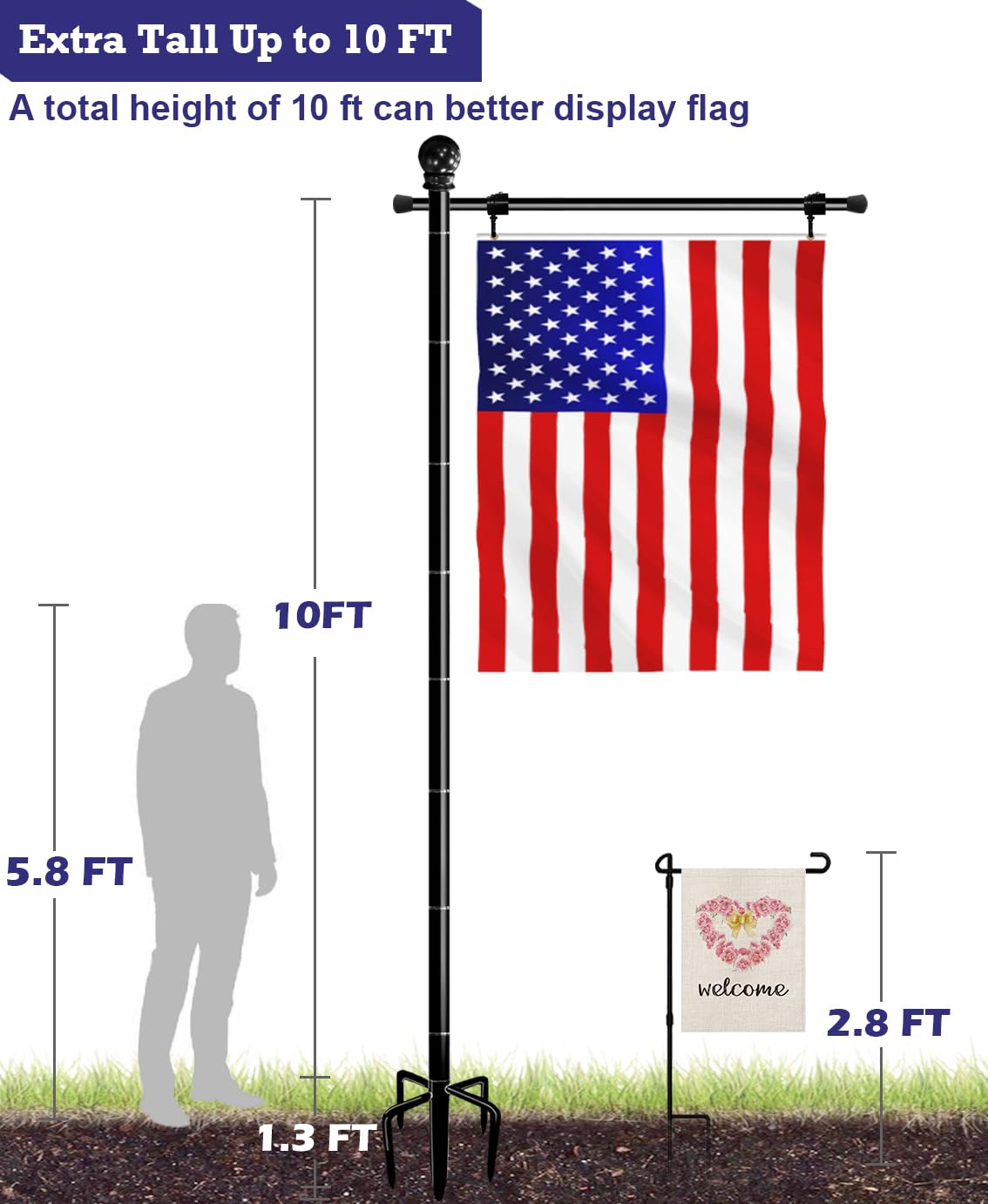 BALIE SPACE flag stand with 5 prong base