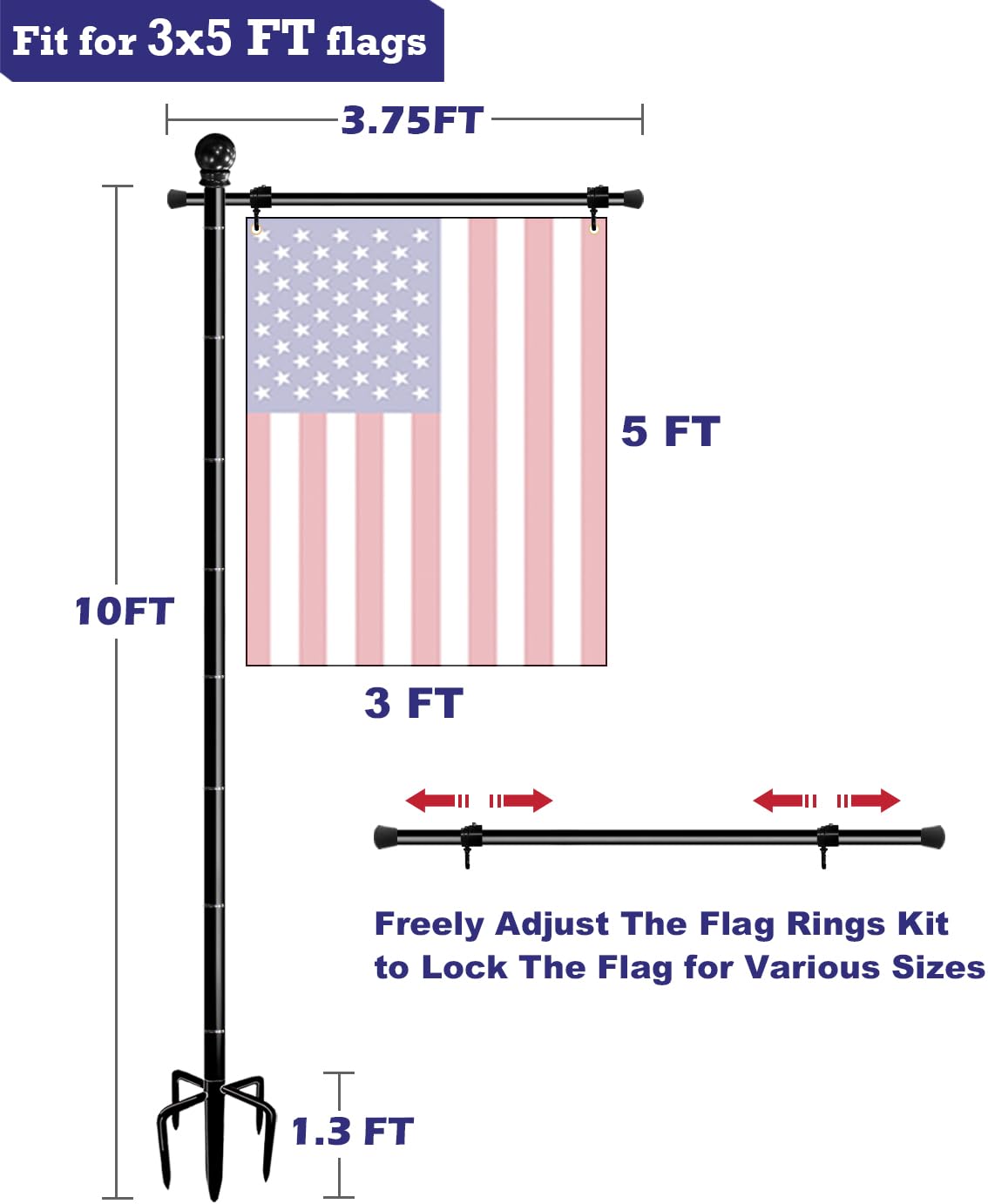BALIE SPACE flagpole in outdoor garden setting