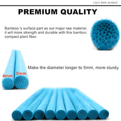 Bamboo plant stakes in a garden setting