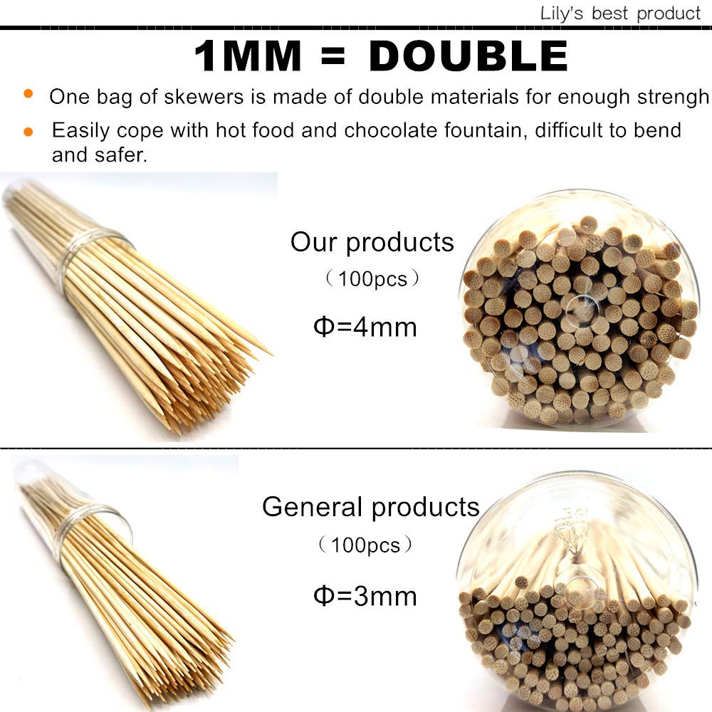Bamboo skewers displayed with grilled vegetables