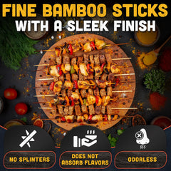 Bamboo Skewers roasting marshmallows over a campfire