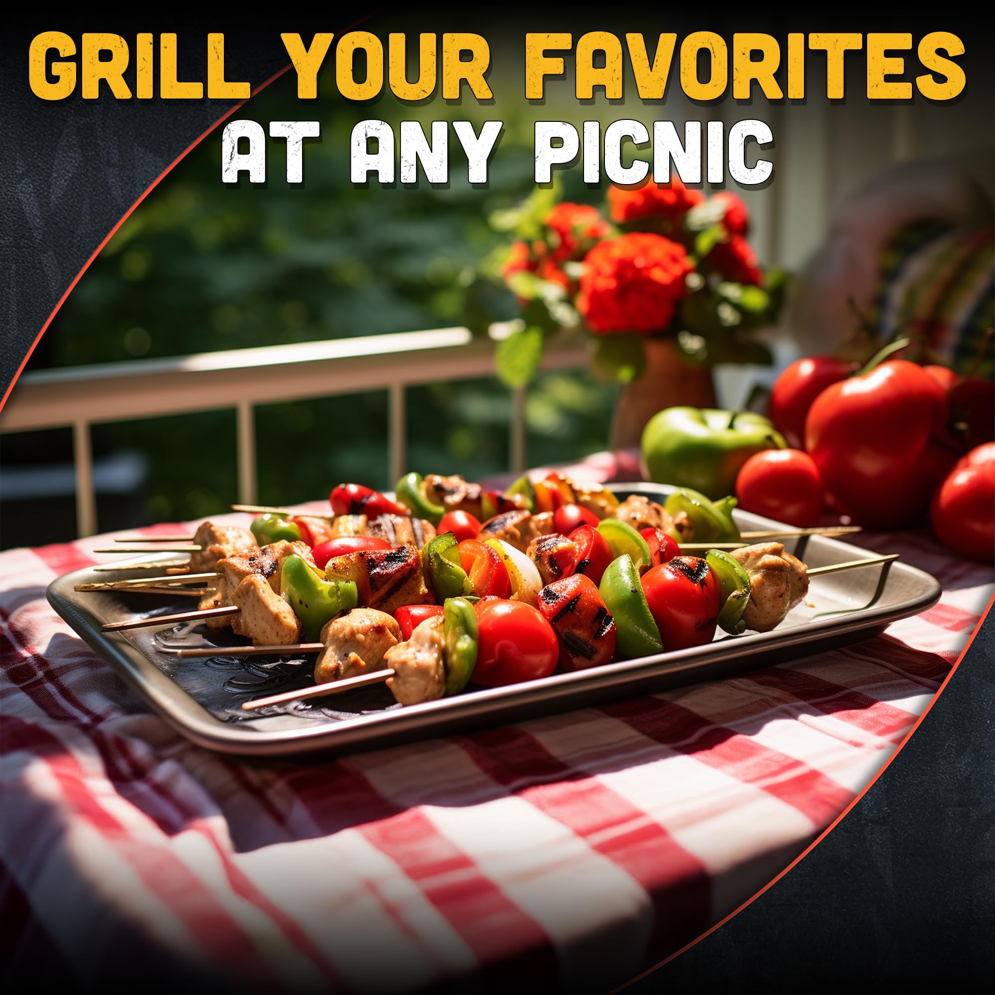 Bamboo Skewers used for grilling vegetables