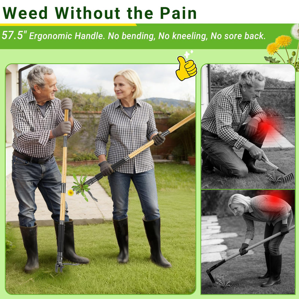 Bamda Weed Puller Tool displayed on a grassy lawn
