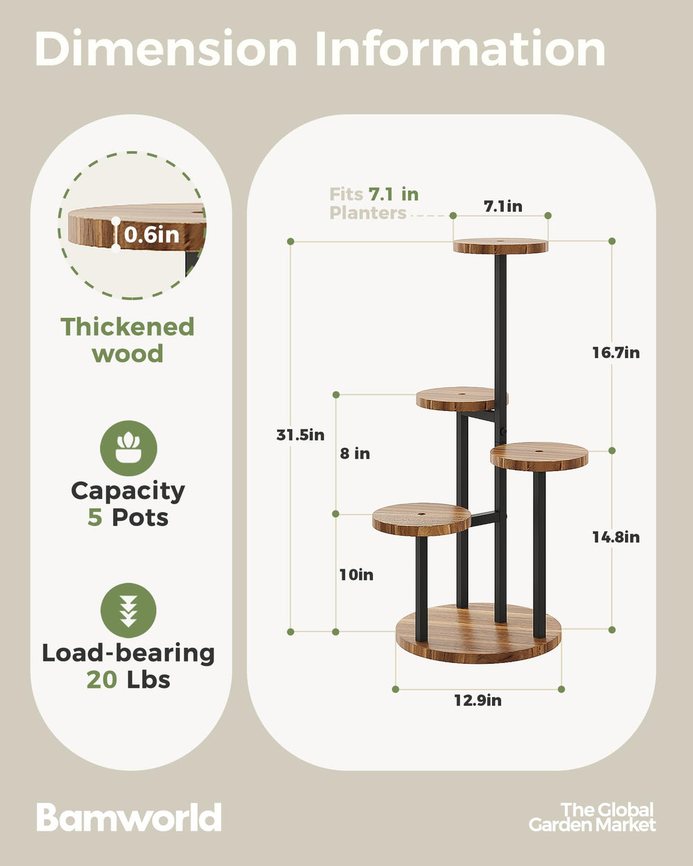 Bamworld 4 Tier Plant Stand in a living room setting