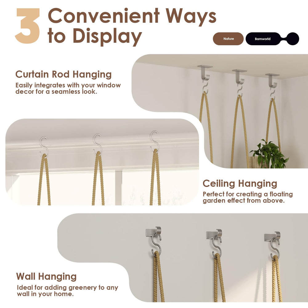 Bamworld 5-Tier Hanging Plant Shelf in living room