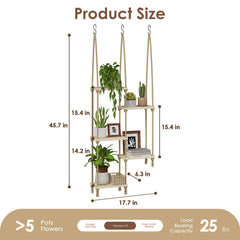 Bamworld 5-Tier Hanging Plant Shelf with plants installed
