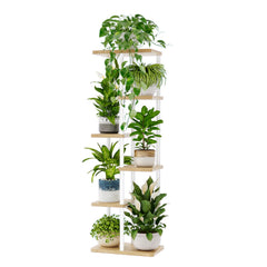 Bamworld 6 Tier Plant Stand front view in white