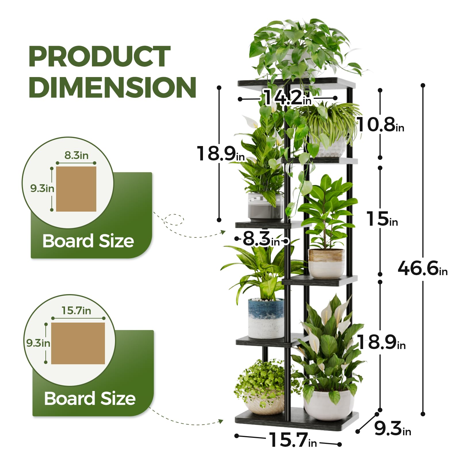 Bamworld 6 Tier Plant Stand in a patio garden setting