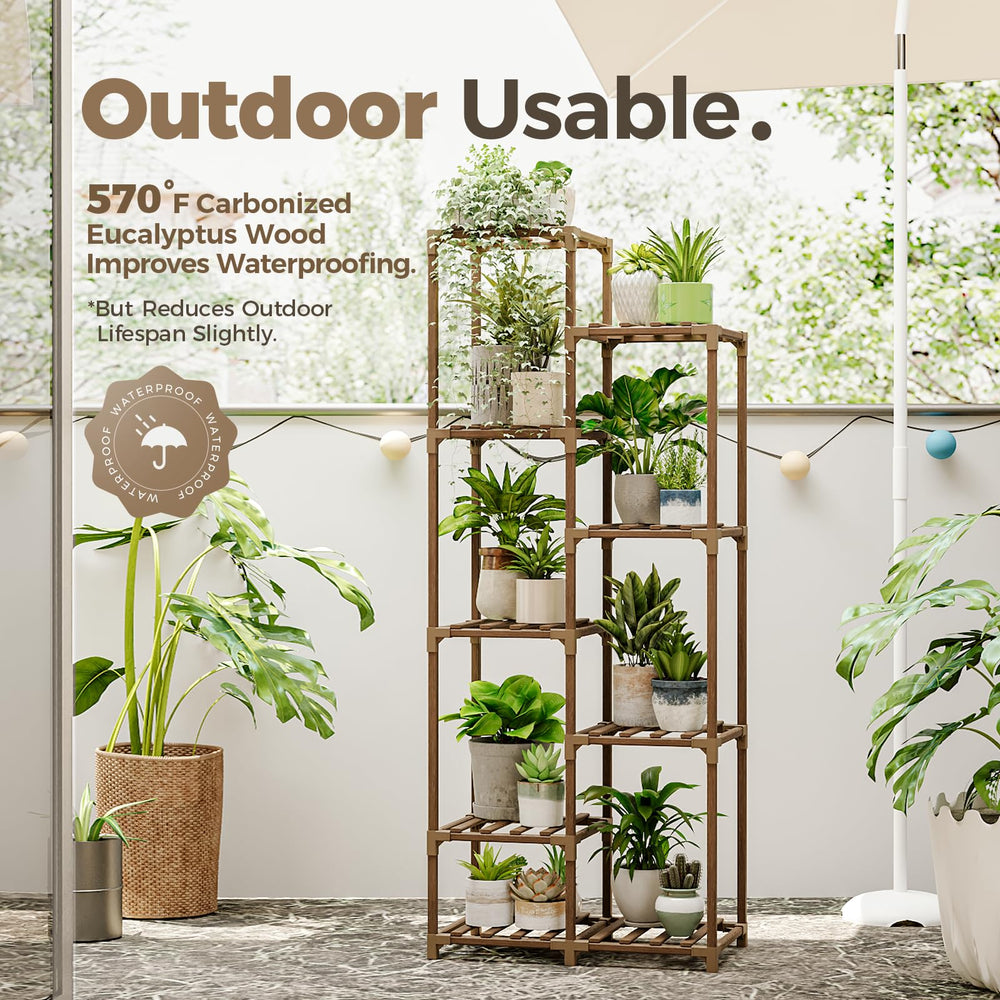 Bamworld 9 Tier Plant Stand in a living room setting