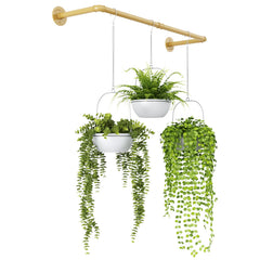 Bamworld Hanging Planter front view in gold