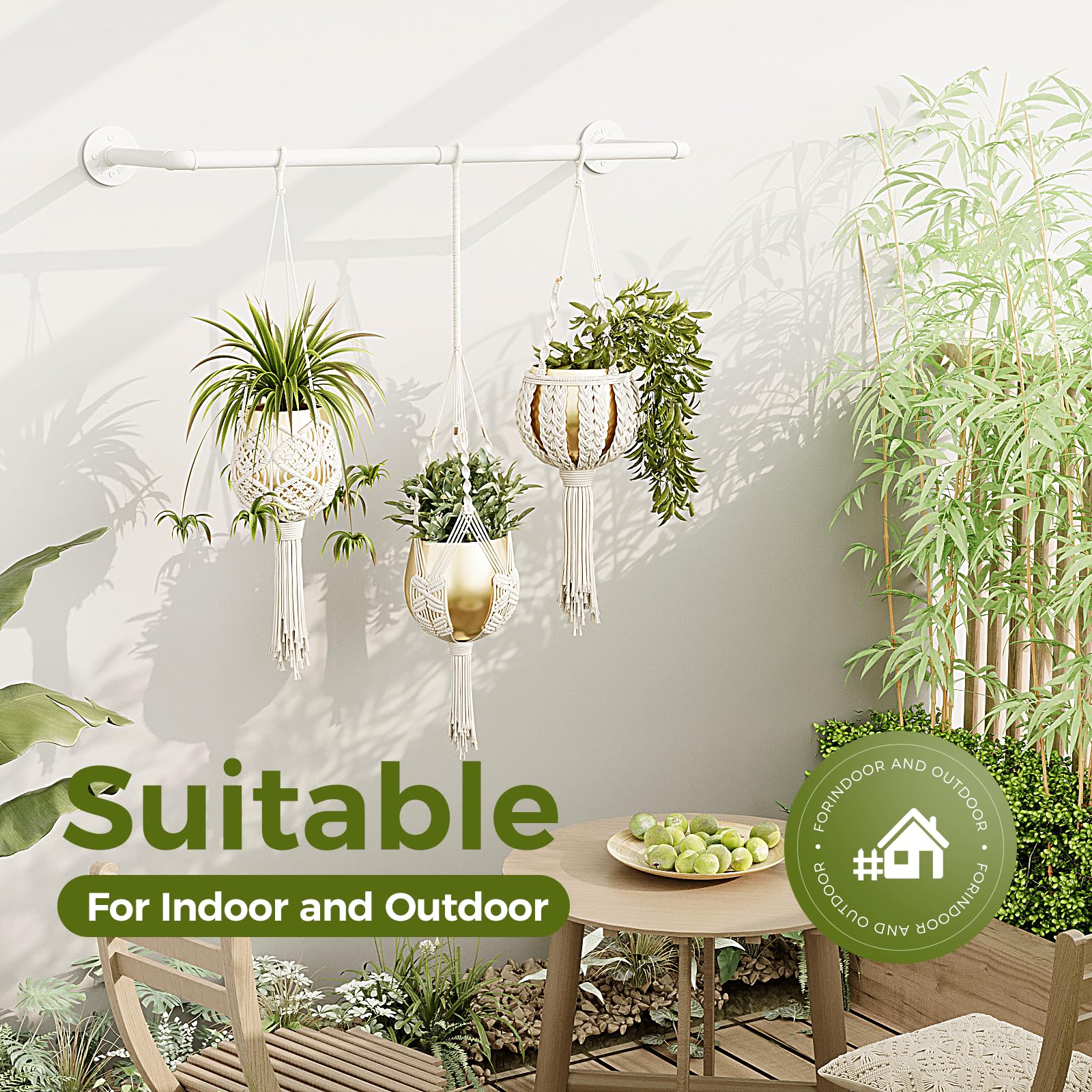 Bamworld Hanging Planter fully assembled with chains