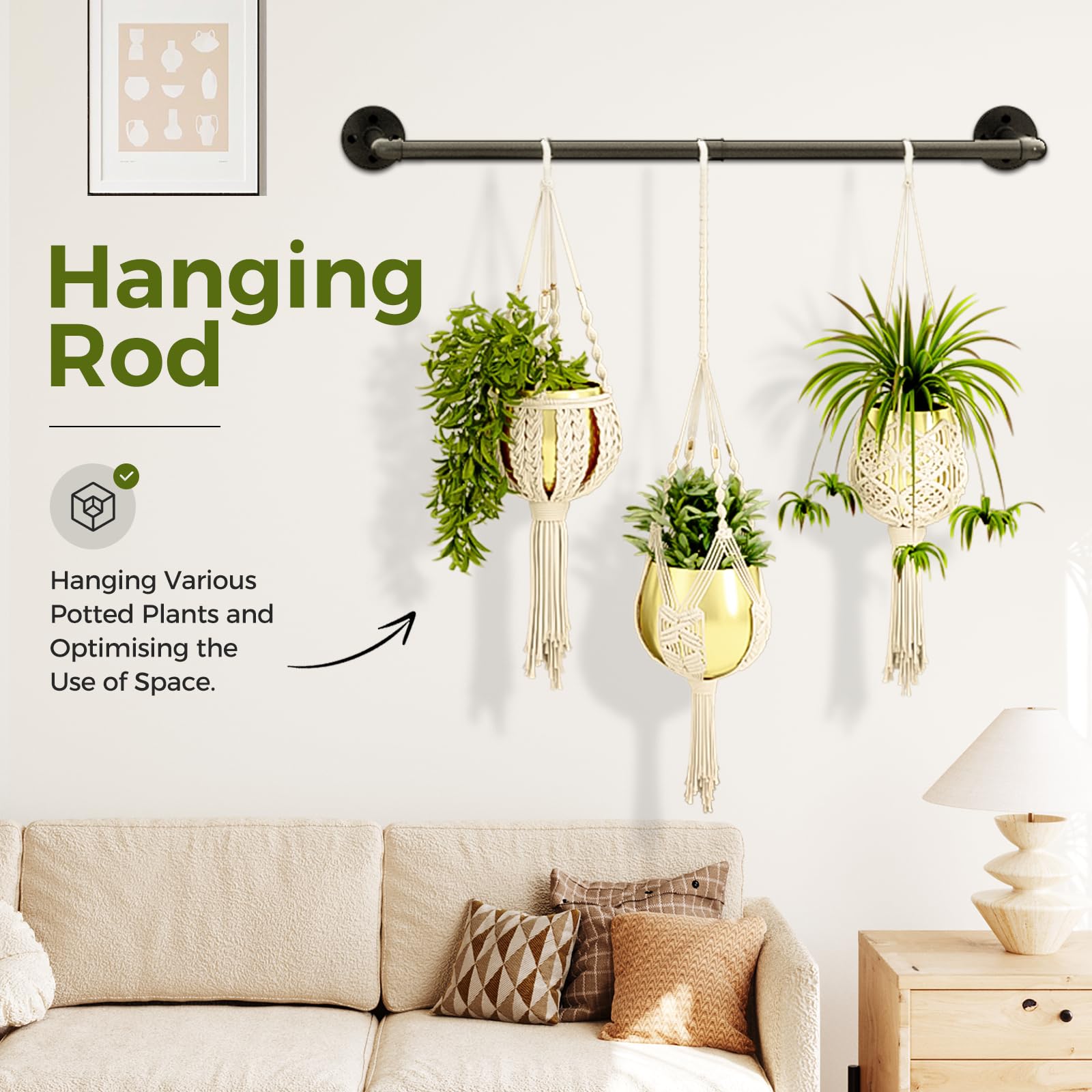 Bamworld Hanging Planter in a living room setting