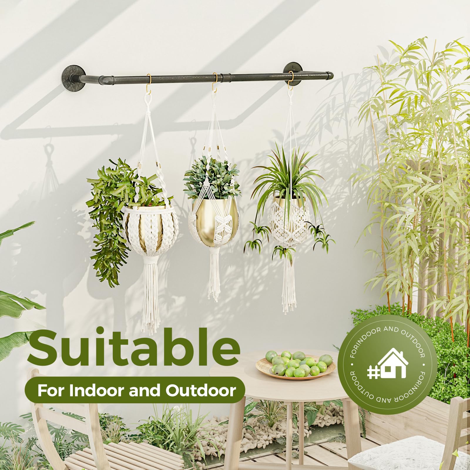 Bamworld Hanging Planter showcasing various indoor plants