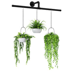 Bamworld Hanging Planter T-shaped black metal design front view