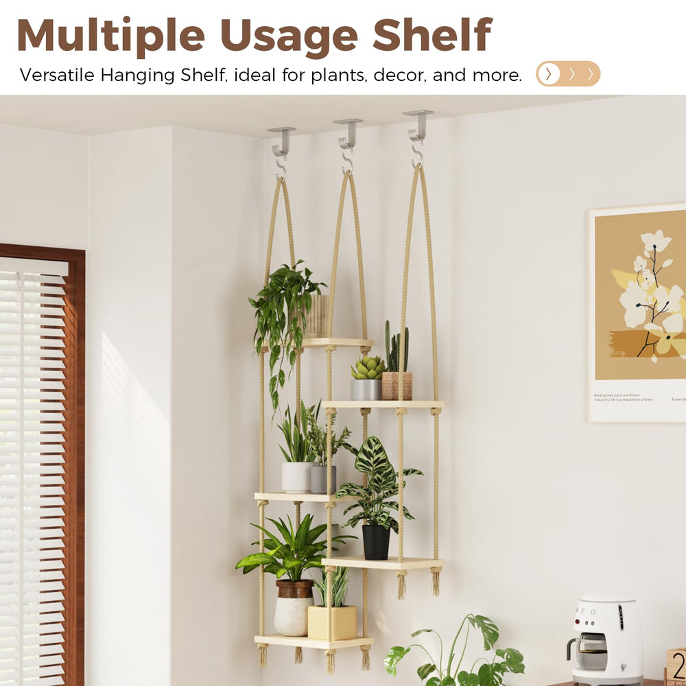 Bamworld Hanging Shelf with various plant types displayed