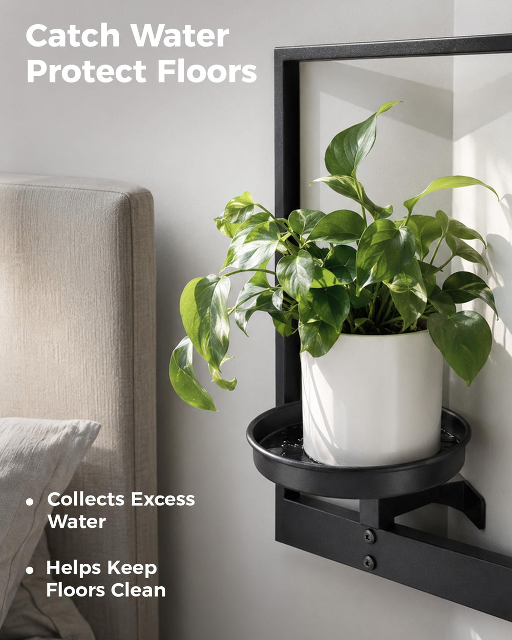 Bamworld metal wall planter with plants