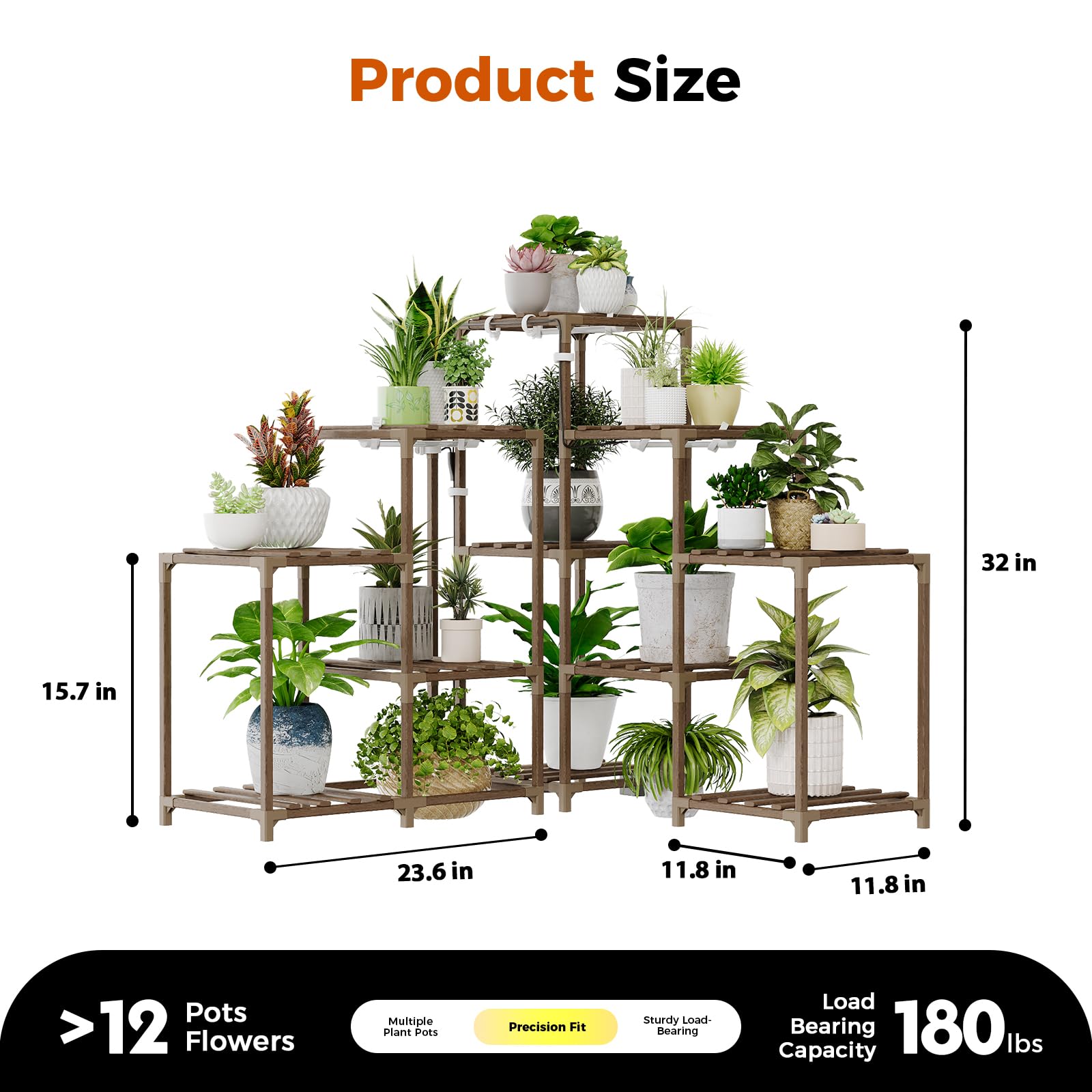 Bamworld Plant Stand assembled with plants in a cozy room
