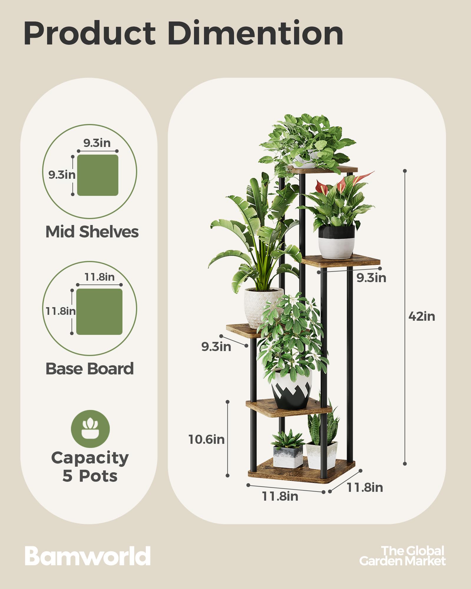 Bamworld Plant Stand assembly instructions in packaging