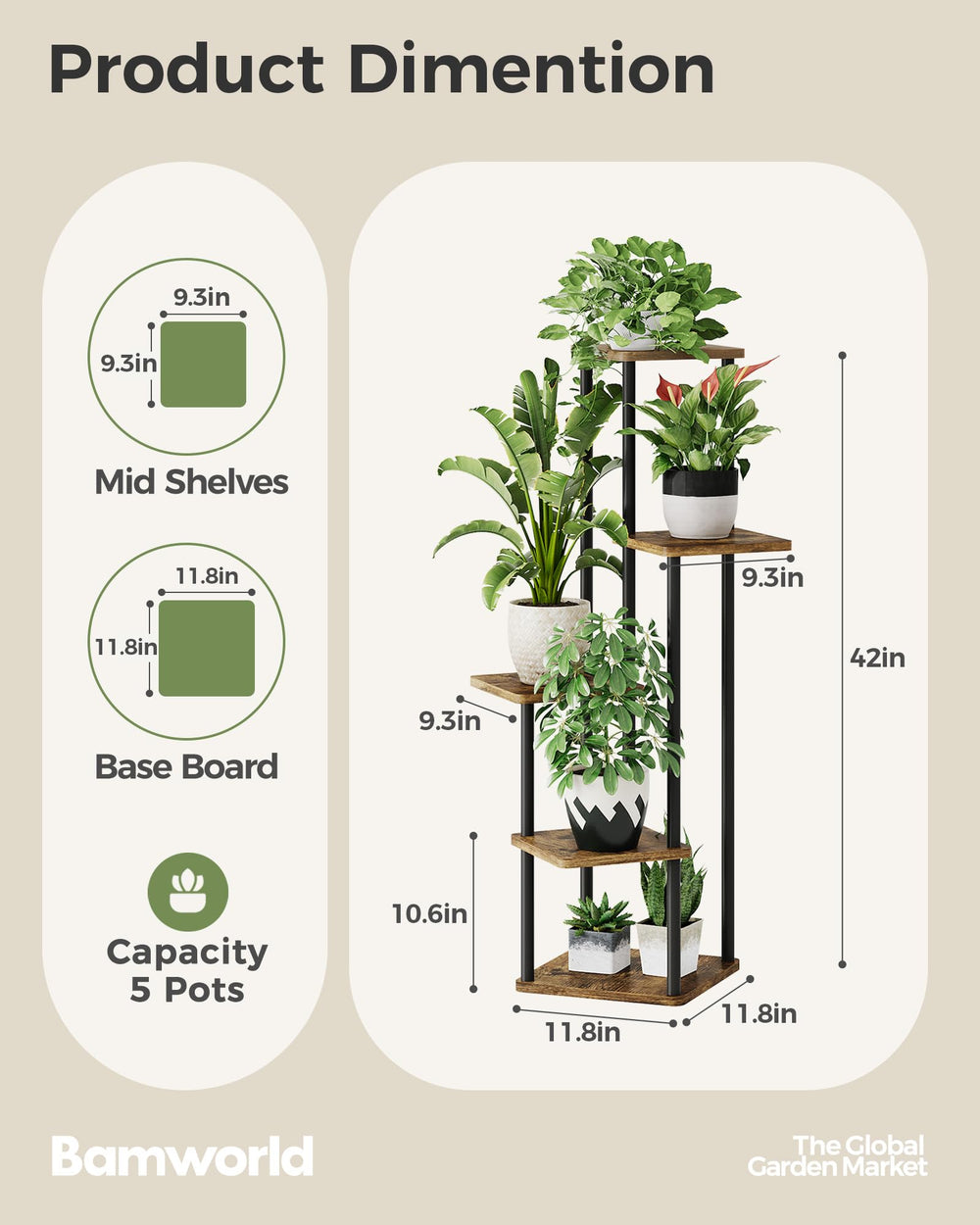 Bamworld Plant Stand assembly instructions in packaging