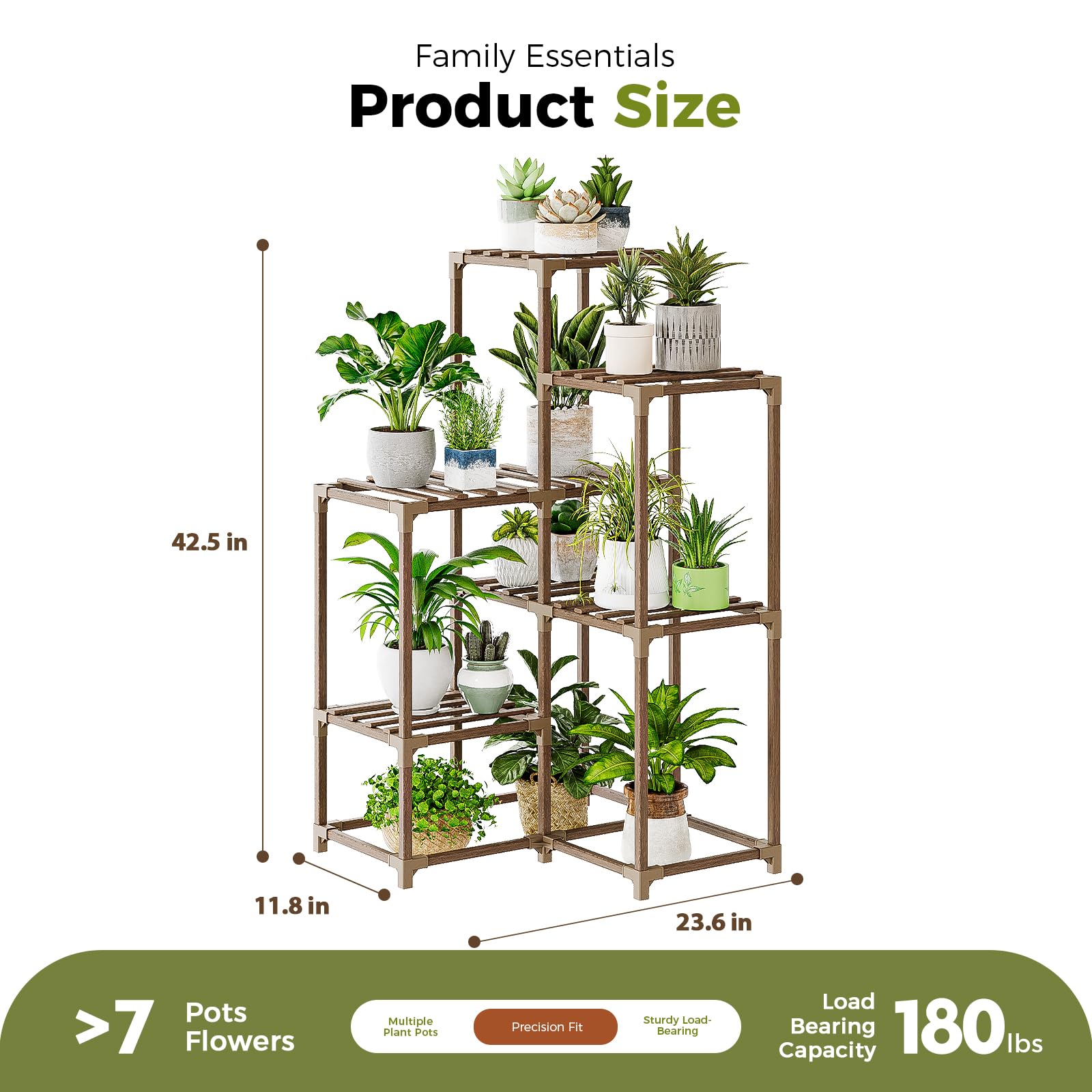 Bamworld Plant Stand outdoor setting with pots