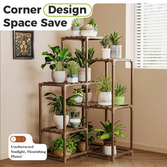 Bamworld Plant Stand with 7 shelves displaying multiple plants