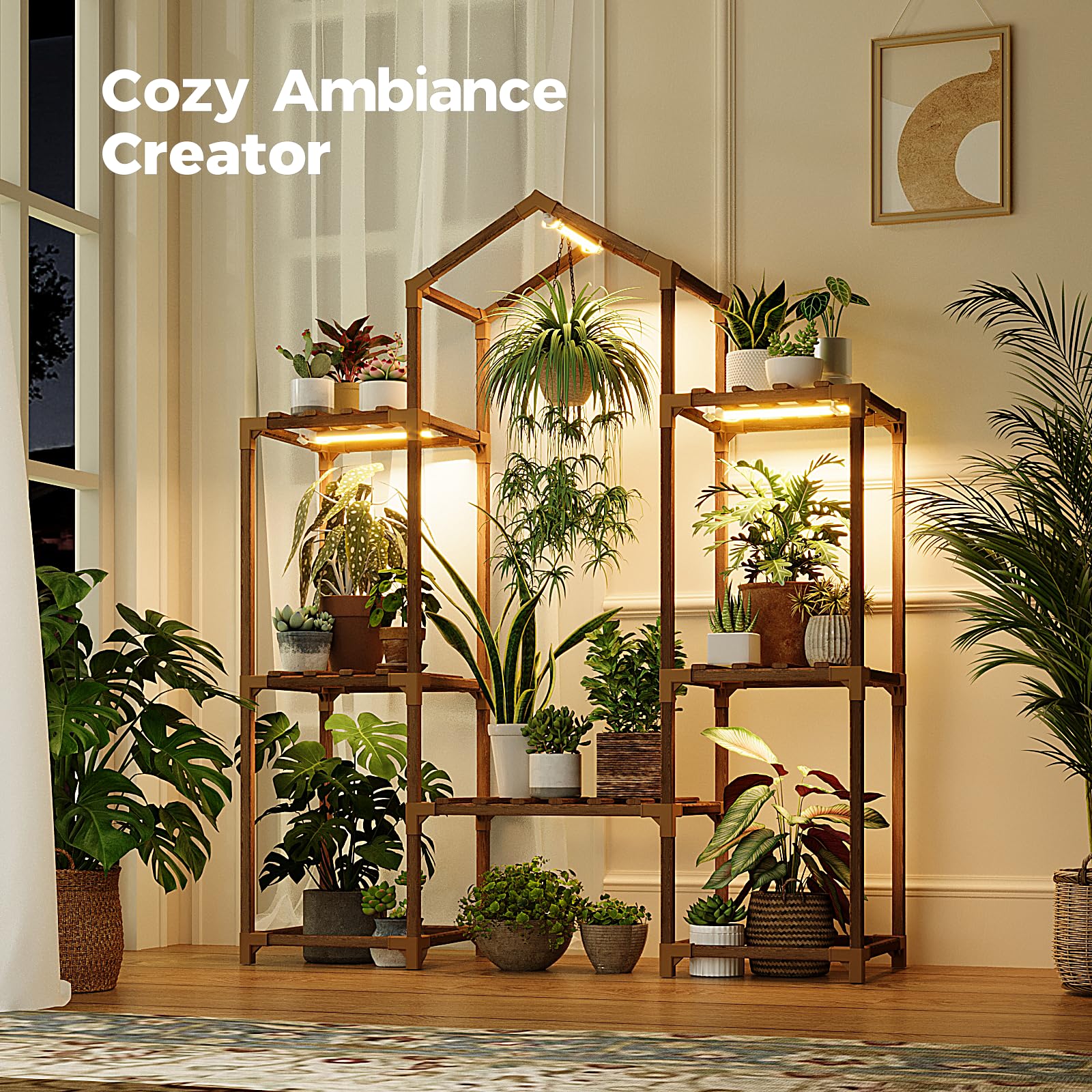Bamworld Plant Stand with hanging plants display