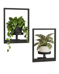 Bamworld Wall Plant Holder black iron front view