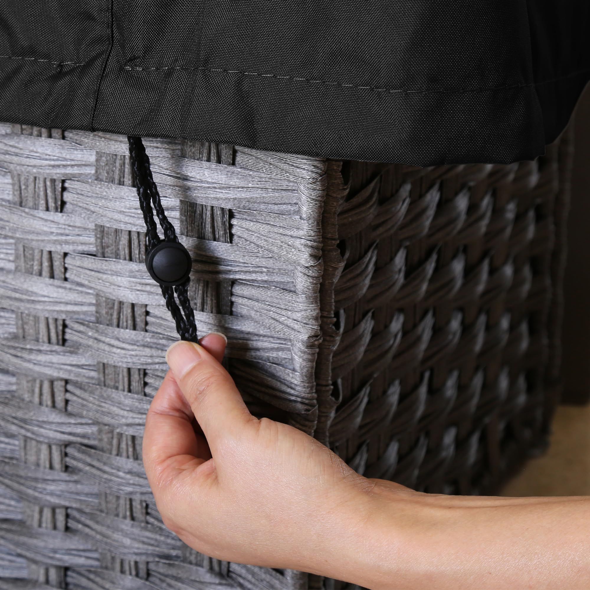 BANER GARDEN covers set displayed on patio furniture