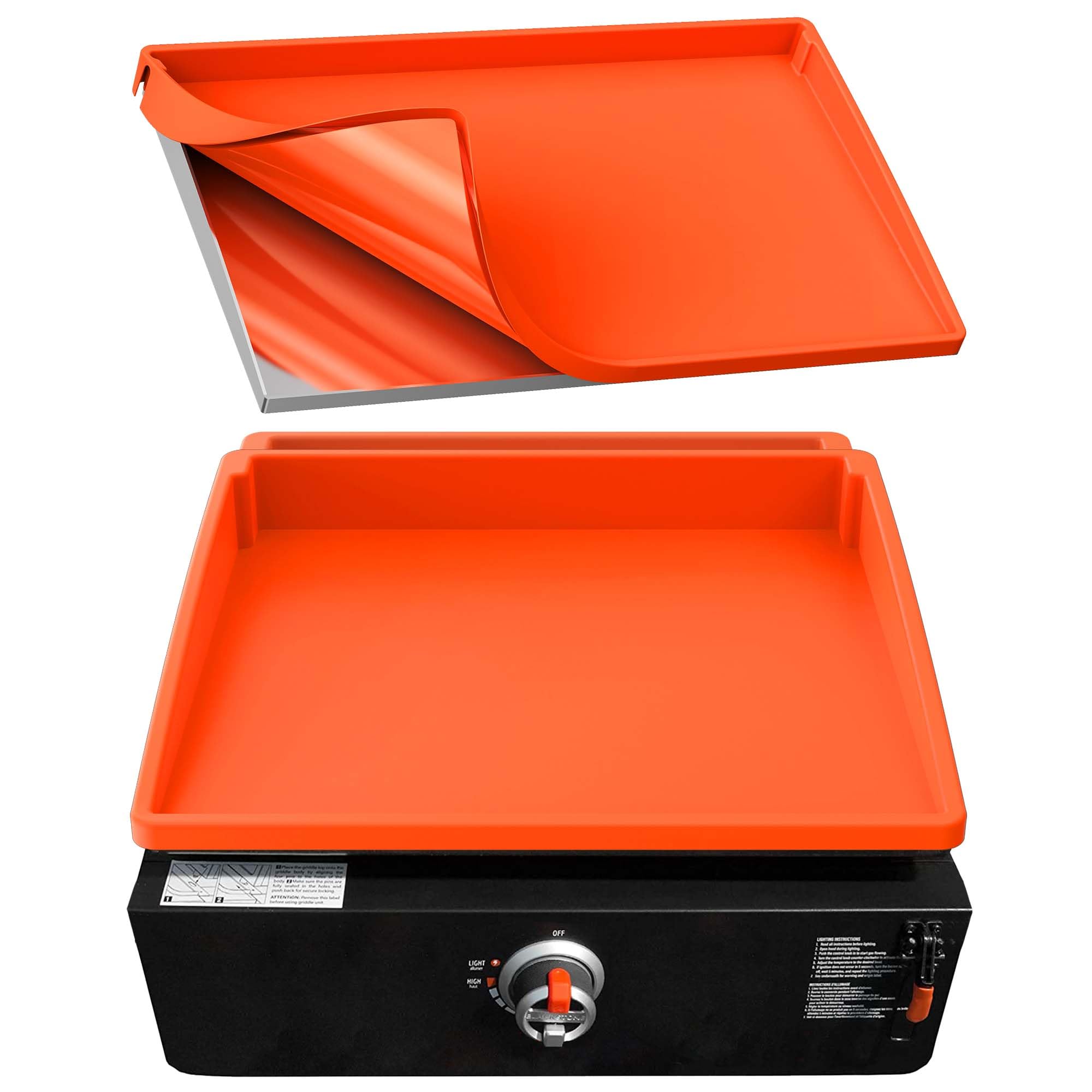 BANGIE 17-inch Silicone Griddle Mat in orange color, front view