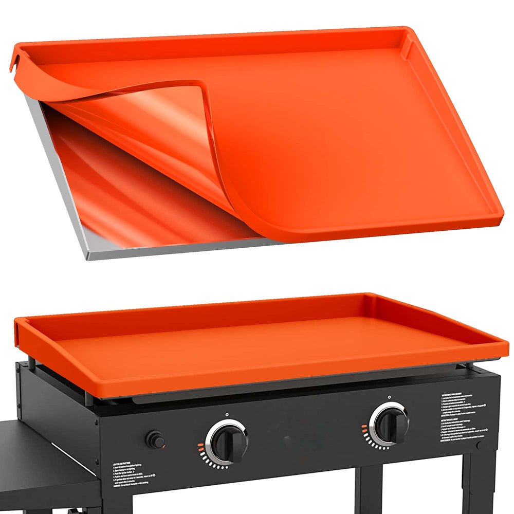BANGIE 28-inch silicone griddle mat in orange, front view