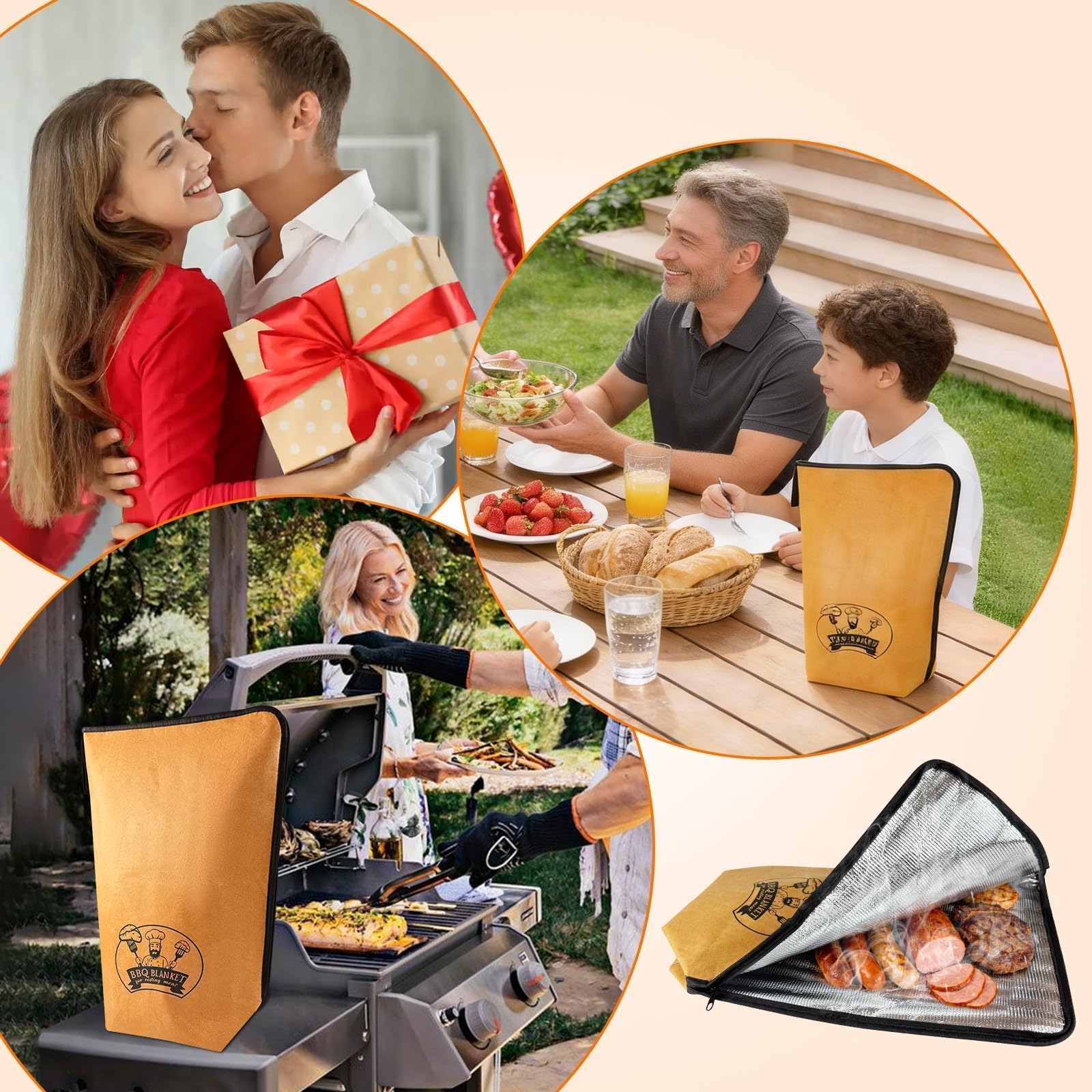 BANGIE BBQ blanket in use at a backyard barbecue