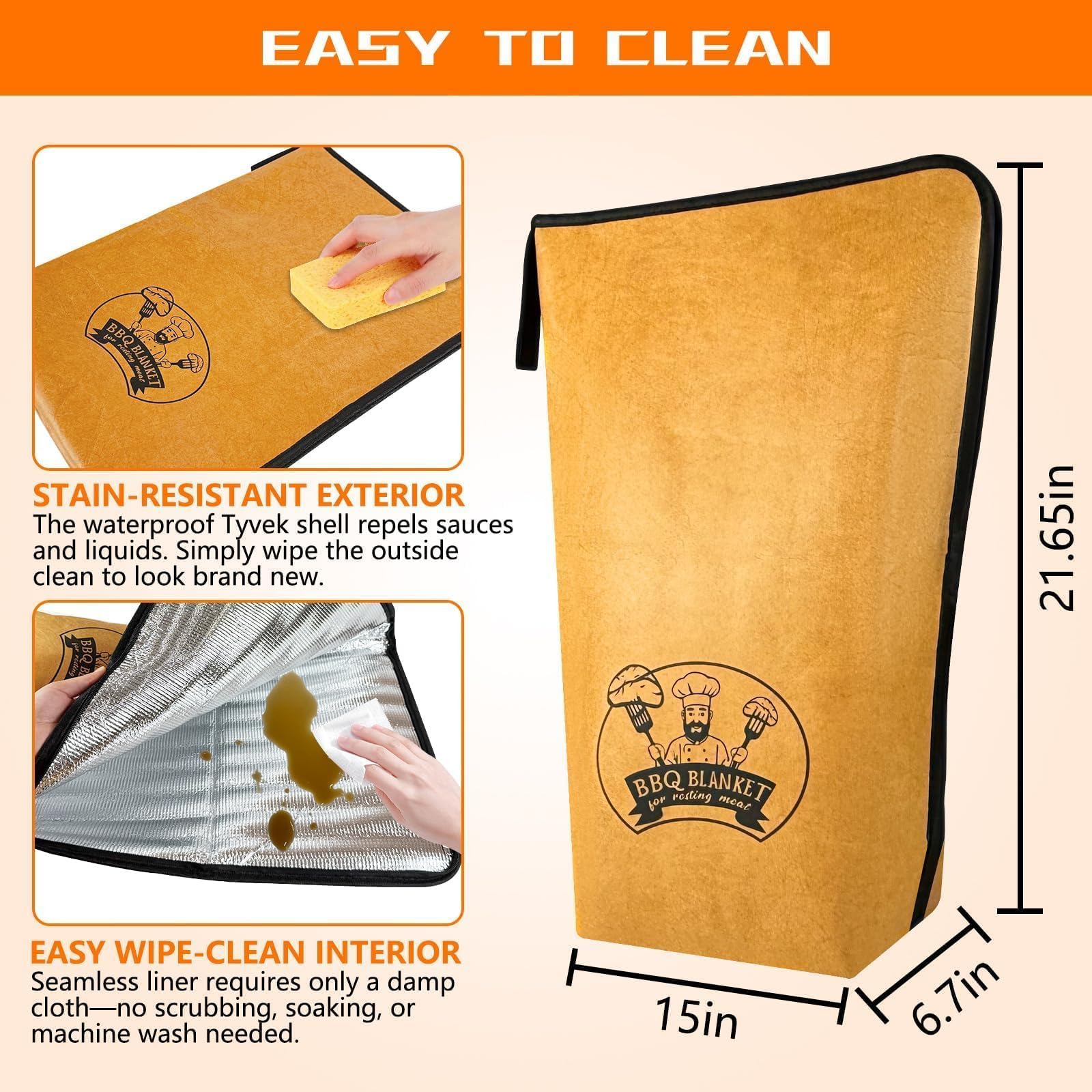 BANGIE Meat Resting Bag package with dimensions