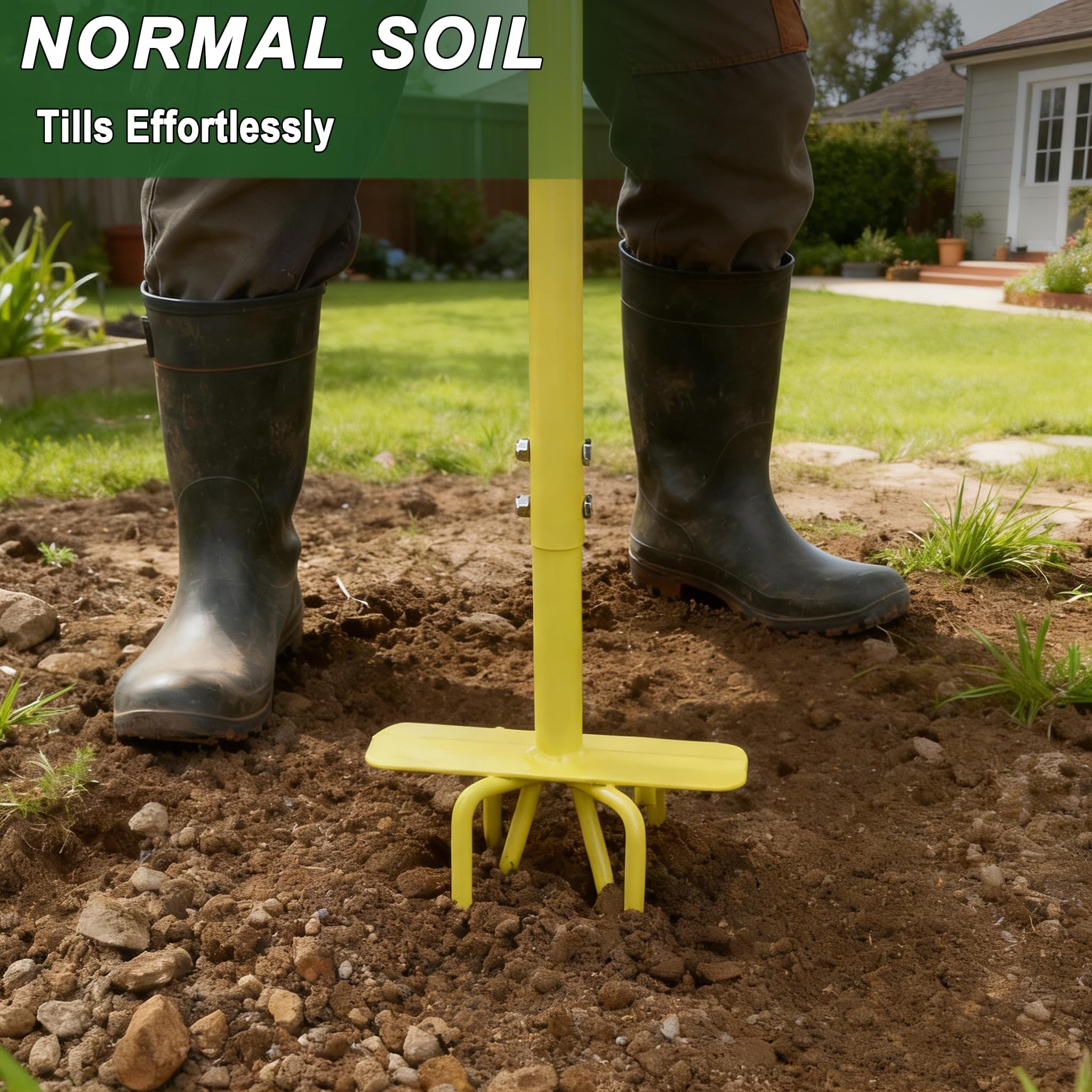 BARAYSTUS Hand Tiller Cultivator ergonomic handle close-up