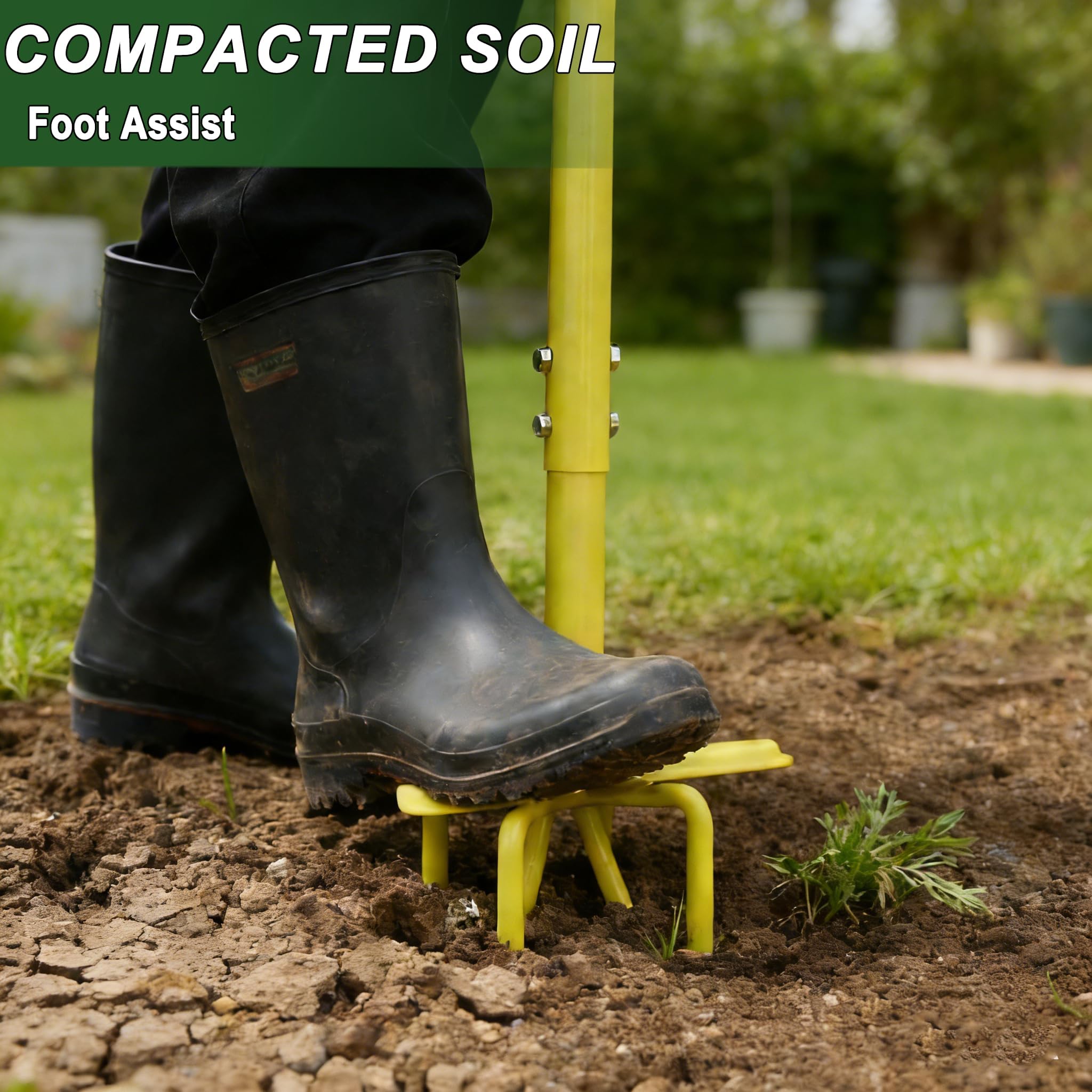 BARAYSTUS Hand Tiller Cultivator in use on garden soil