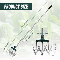 BARAYSTUS Rotary Cultivator head with aluminum tines close-up