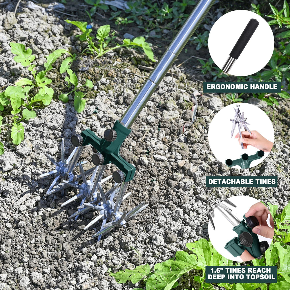 BARAYSTUS Rotary Cultivator three interchangeable rotary blade wheels