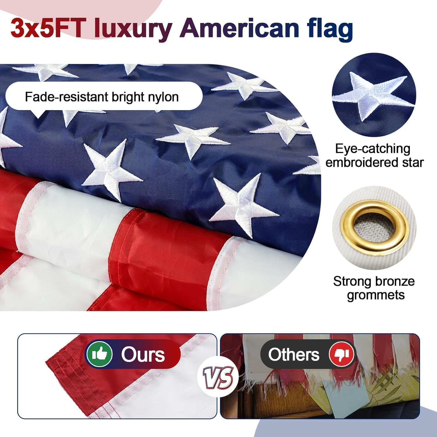 Barcetine American flag waving freely in the wind