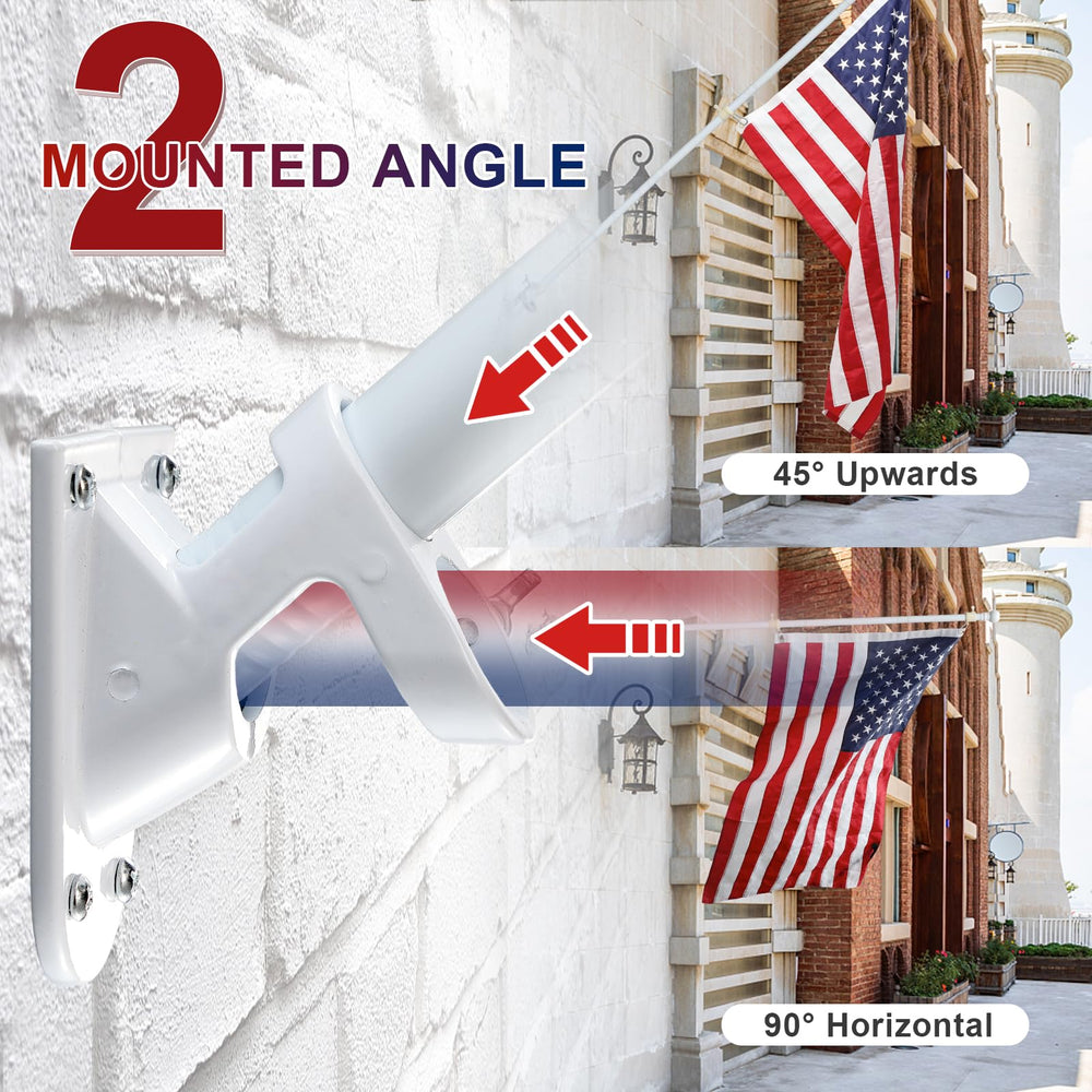 Barcetine flagpole kit components including bracket and flag