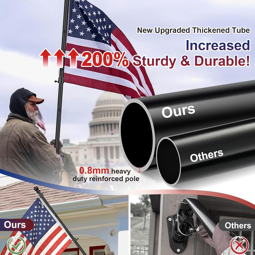 Barcetine heavy duty flag pole outside house