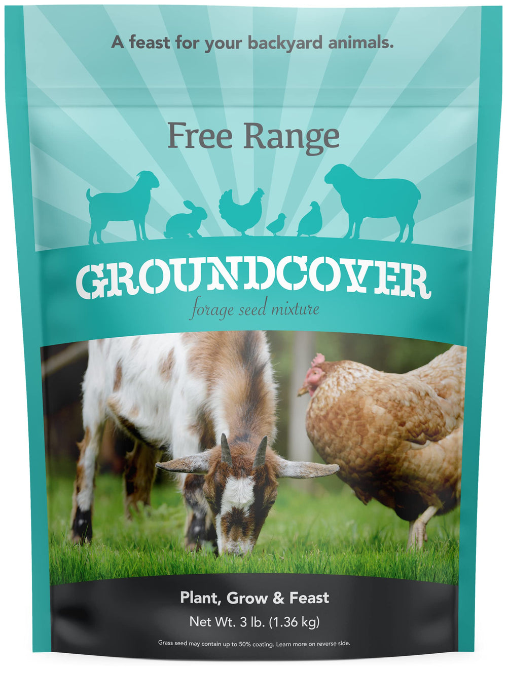 Barenbrug Free Range GroundCover Forage Seed Mixture 3 lb bag front view