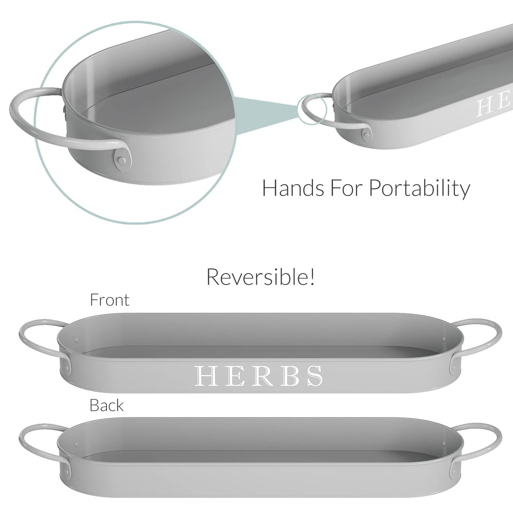 Barnyard Designs 3 empty planters with tray for herbs