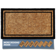 Barnyard Designs Border Welcome Mat front view, 30x17 inches